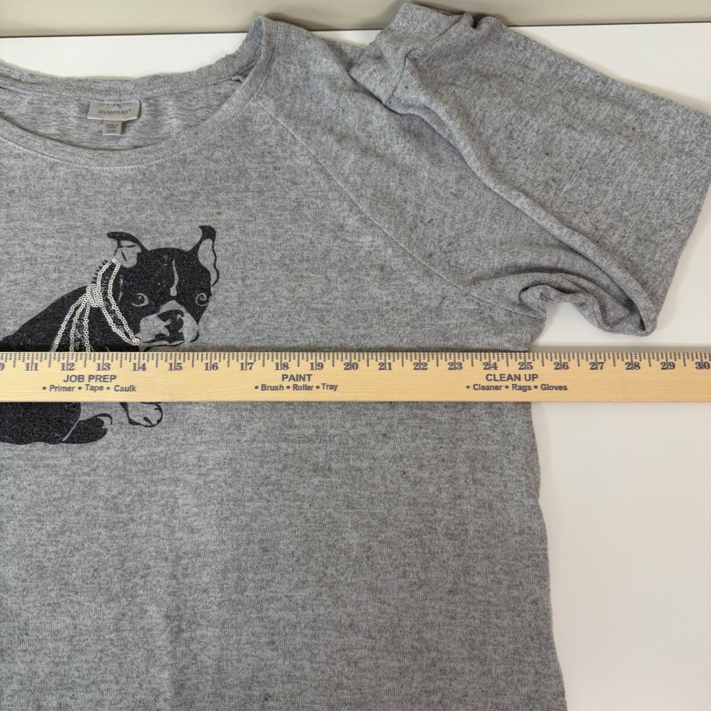 Avenue Women's 22-24 Gray French Bulldog Graphic Sweatshirt Pullover Novelty - Picture 5 of 9